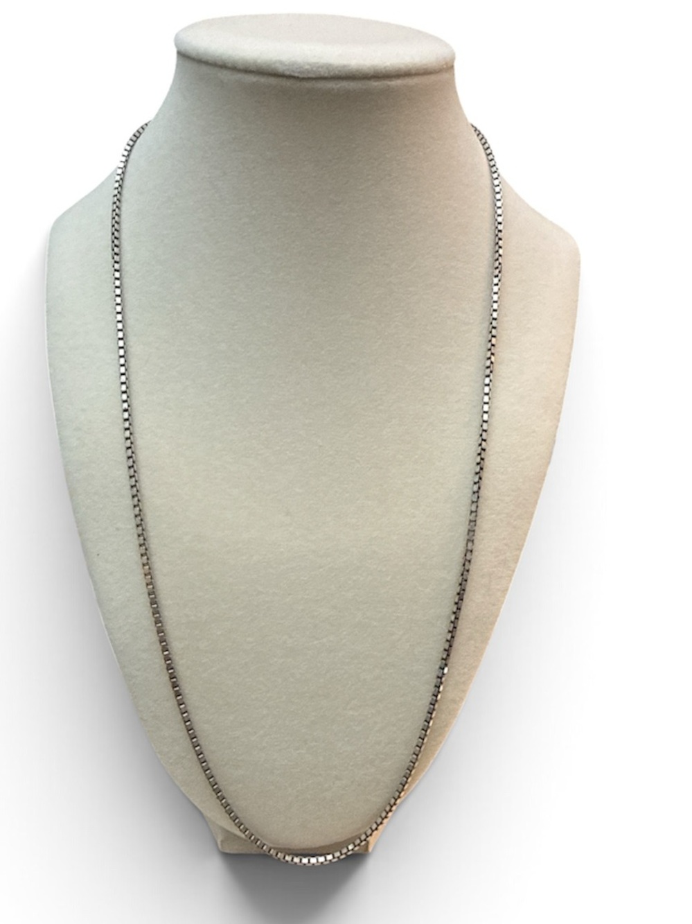 Silver Box Chain Necklace - Stamped Italy 925 24”